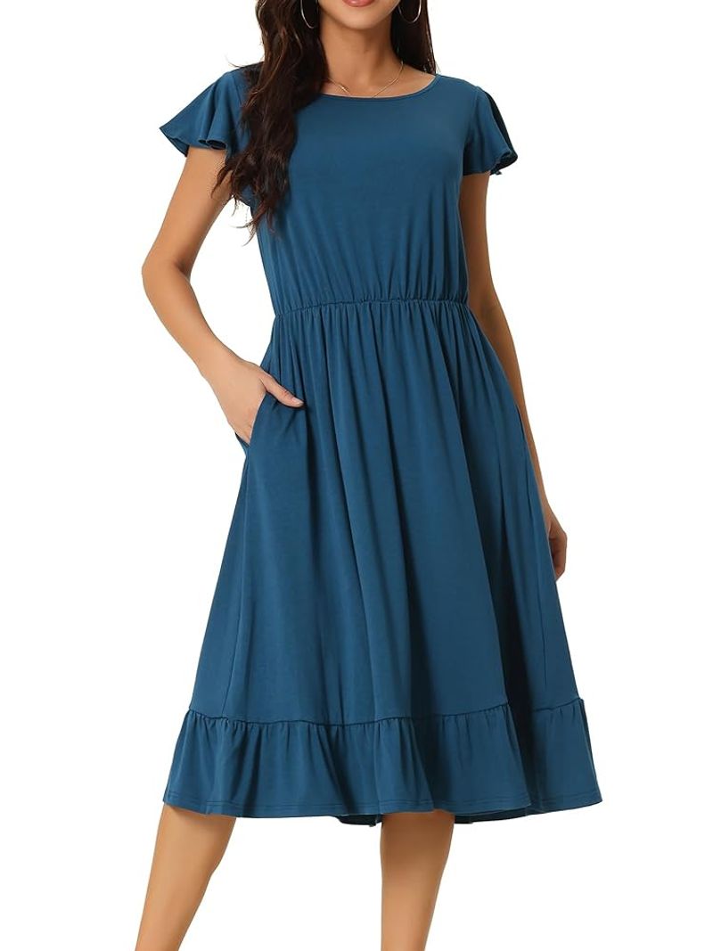 Ravishing Ruffle-Sleeve Midi