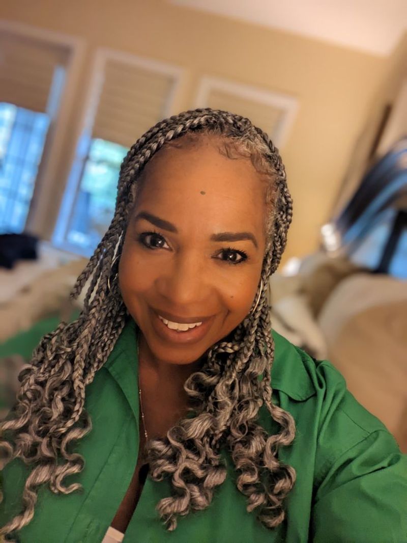 Goddess Braids with Silver Accents