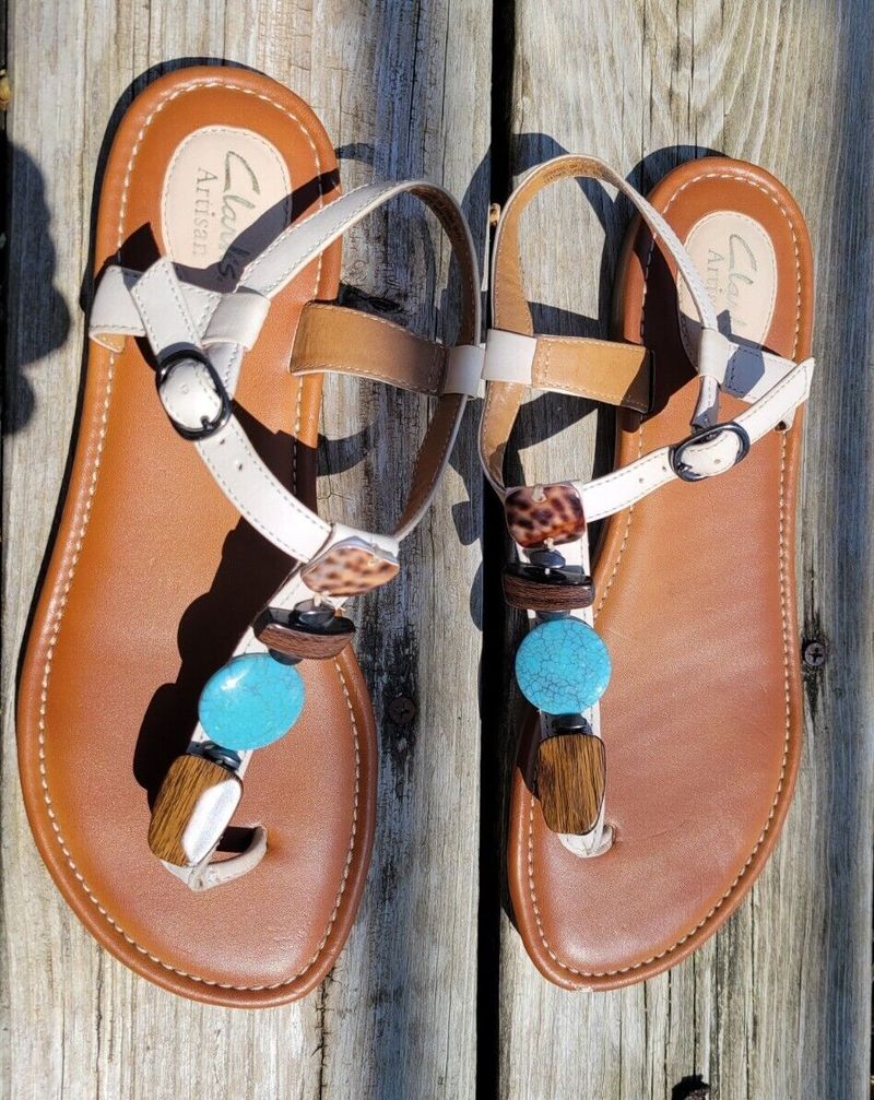 Turquoise-Studded Western Slides