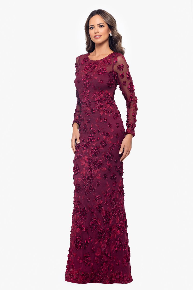 Garnet Trumpet Gown with Cape