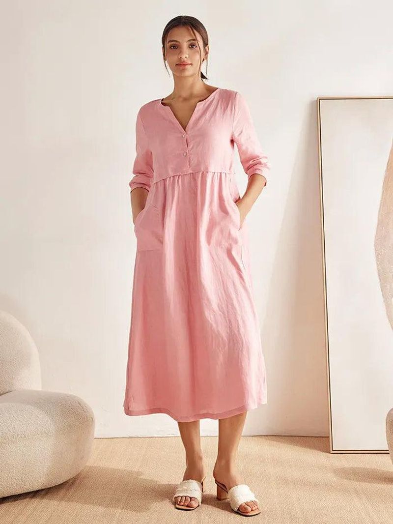 Crinkle-Texture Maxi Dress