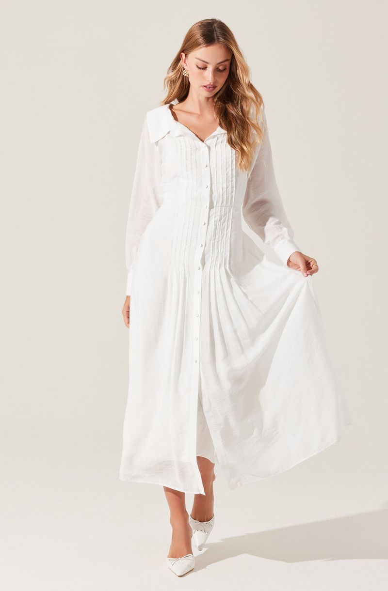 Pleated Midi With Cap Sleeves