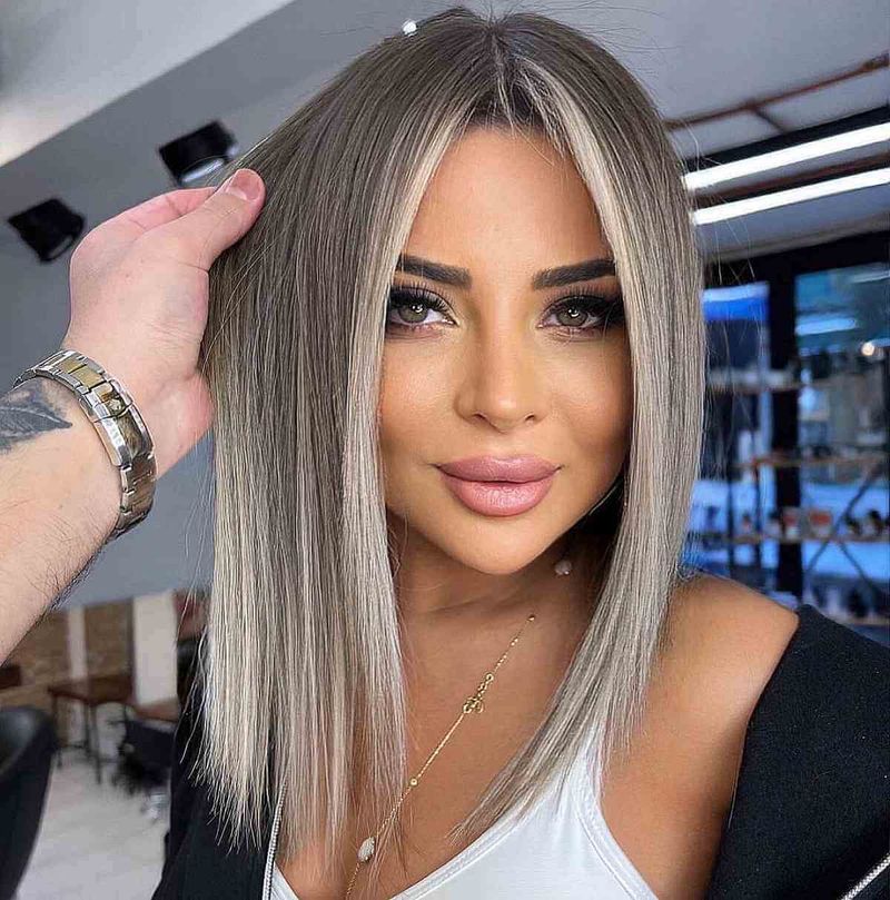 Sleek Middle Part