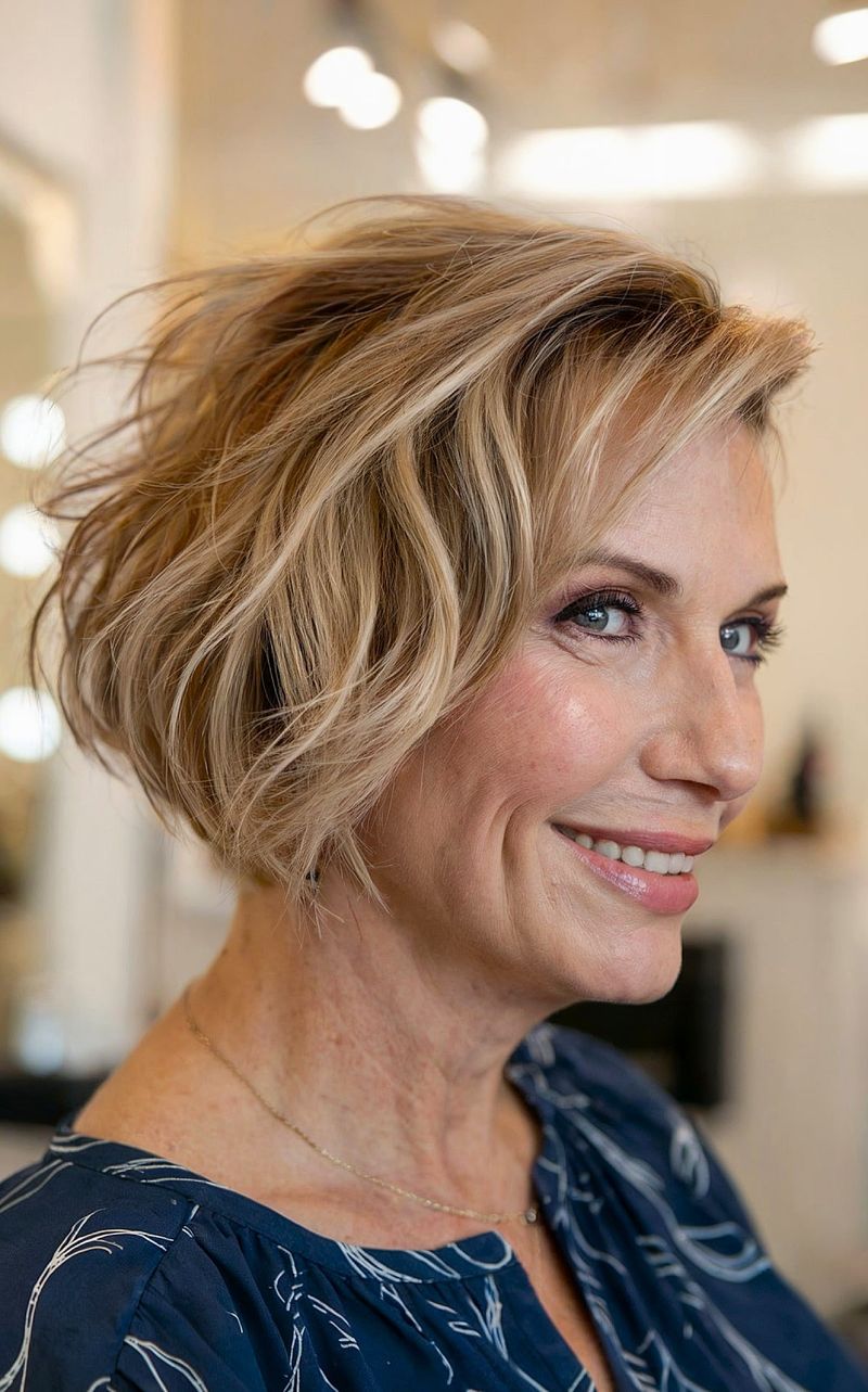 Blunt Cut with Curved Face-Framing