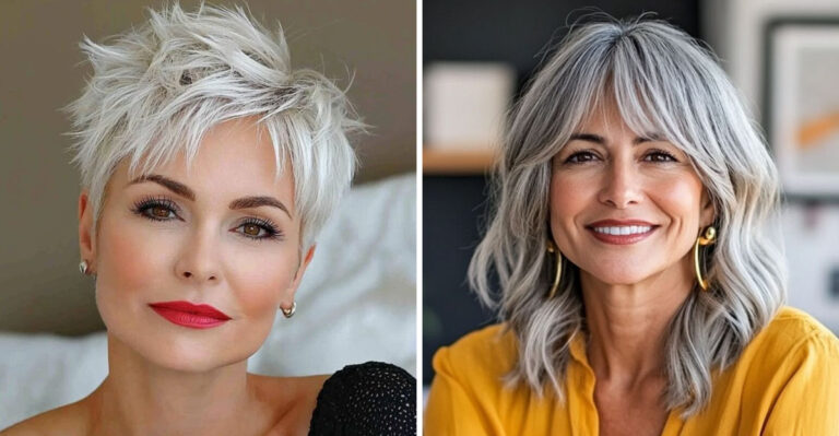 The Power Of Bangs: 16 Hairstyles For Older Women That Reduce Forehead Prominence