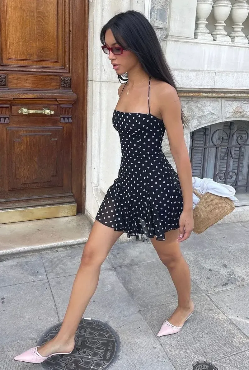 Polka Dot Dress & Ballet Flats