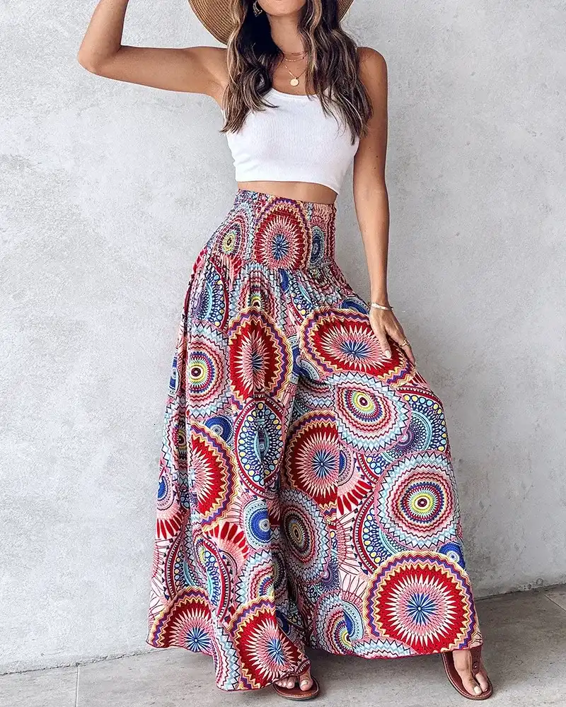 Tribal Print Palazzo Pants
