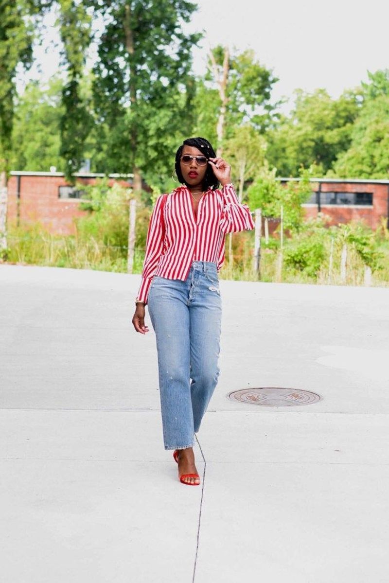 Boyfriend Jeans & Striped Tee