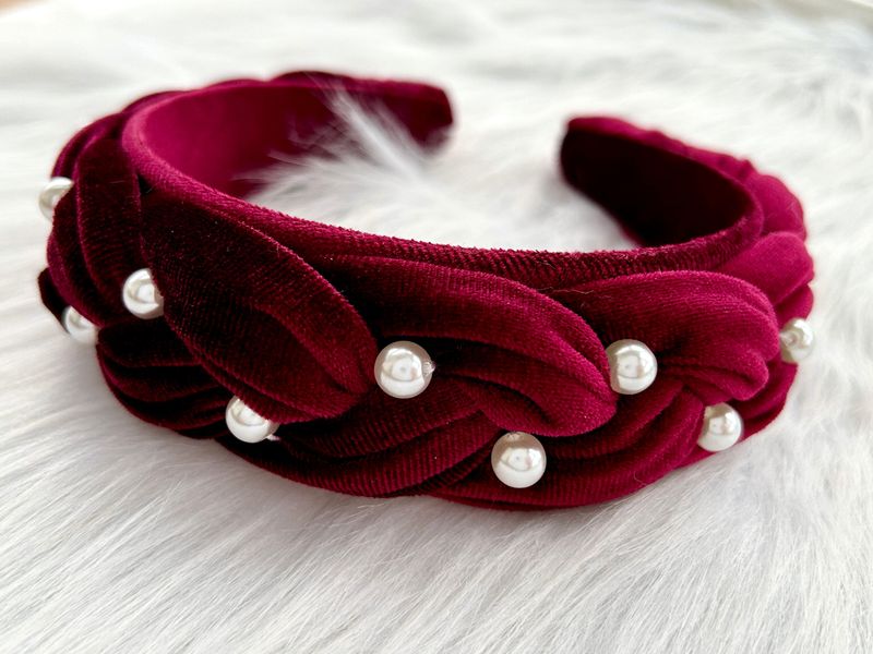 Maroon Velvet Headband