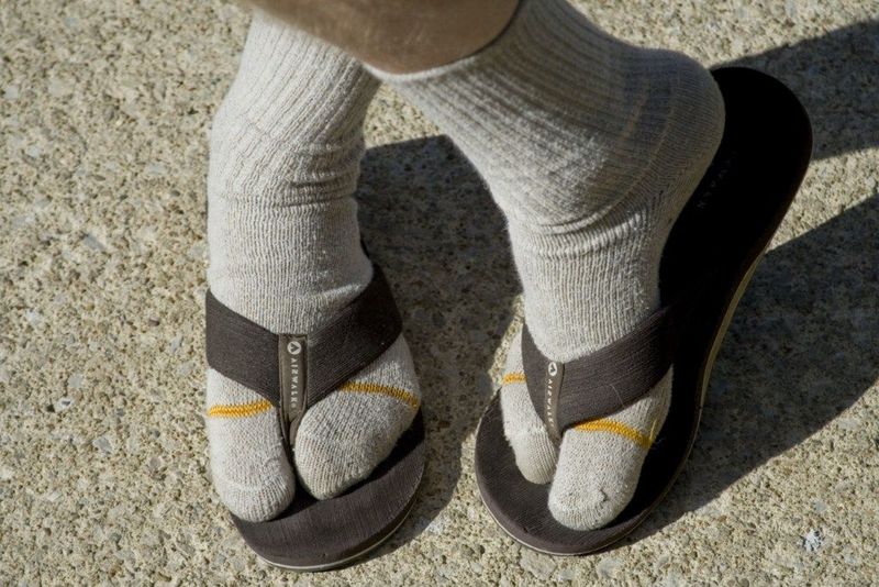 Dated: Flip-Flops With Attached Ankle Socks