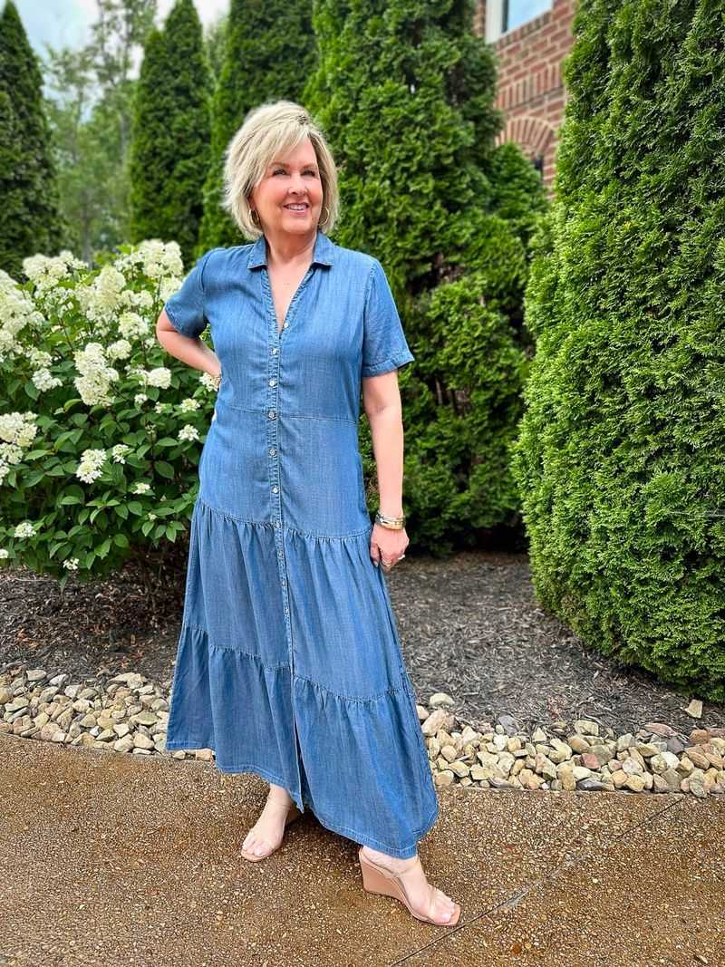 Denim Chambray Shirt Dress
