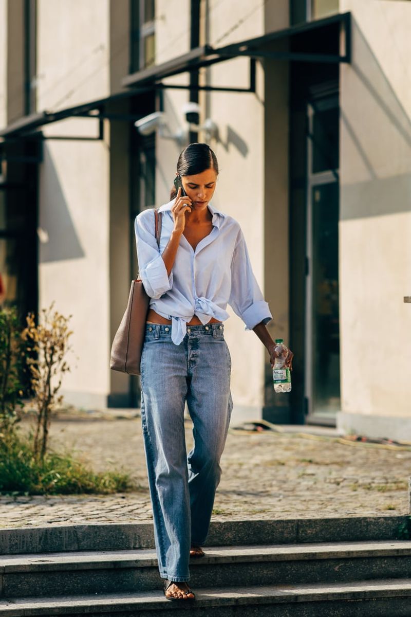 Outdated: Flip Flops with Full-Length Bootcut Jeans