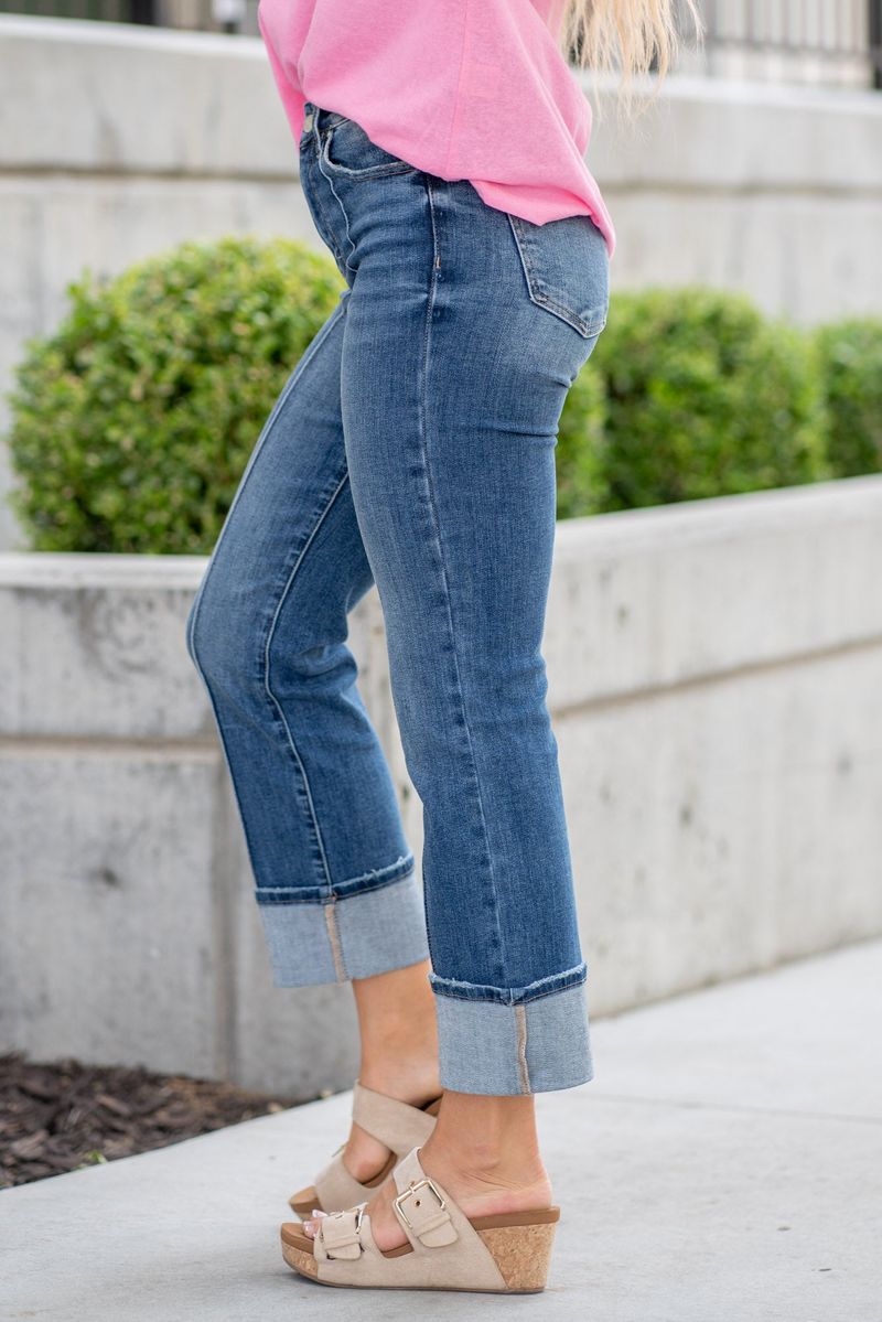 Try Instead: Dramatic Platform Sandals with Rigid Straight-Leg Jeans