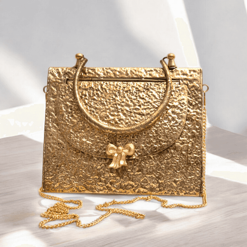 Hammered Brass Top-Handle Mini