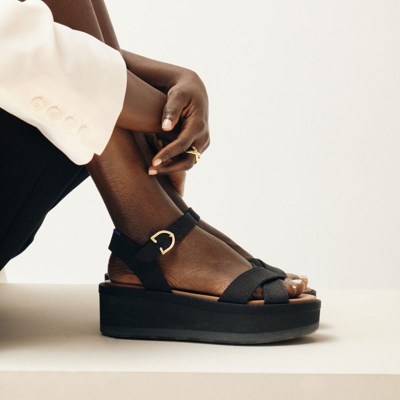 Criss-Cross Platform Sandals