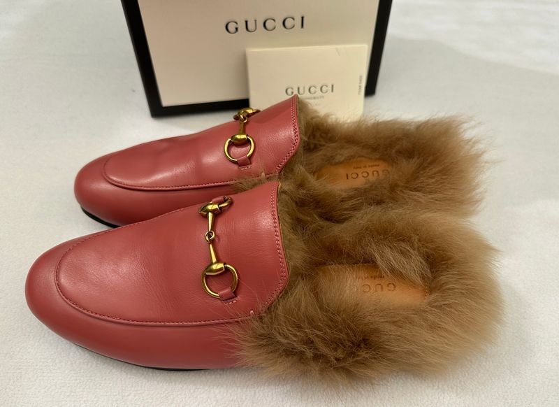 Fur-Lined Backless Loafers