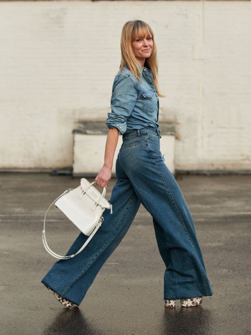 Ultra-Wide Leg Denim Pants