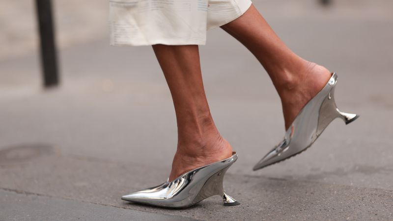 Sculptural Heel Mules