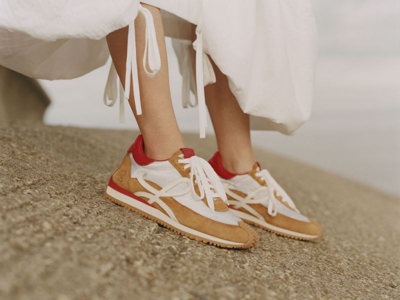 Color-Blocked Court Shoes