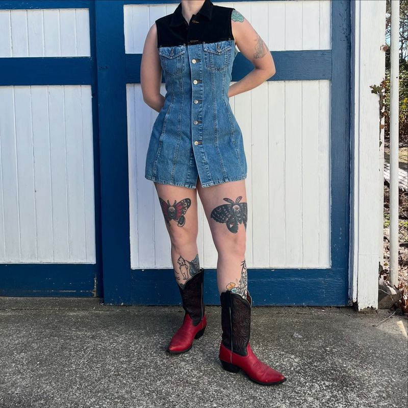 Overalls and Two-Tone Boots