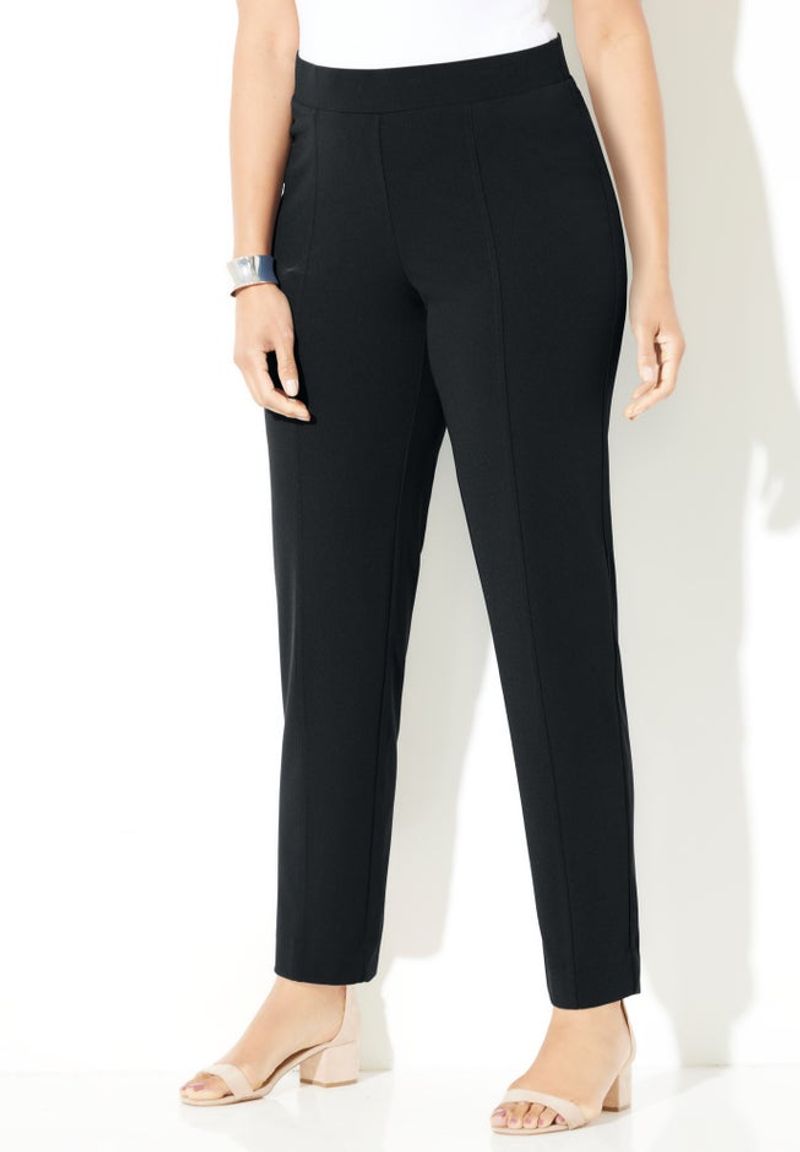 Elastic-Waist Crepe Pants