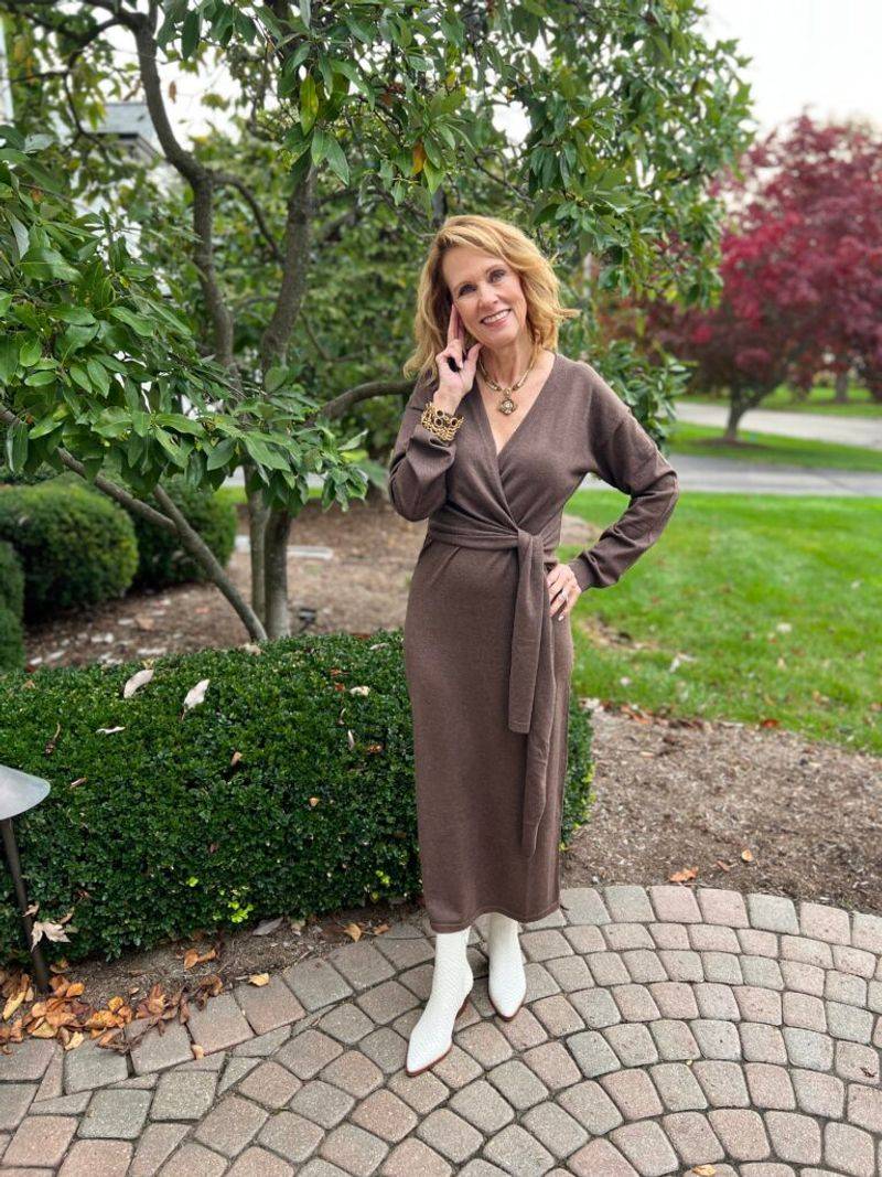 Wrap Dress & Ankle Boots
