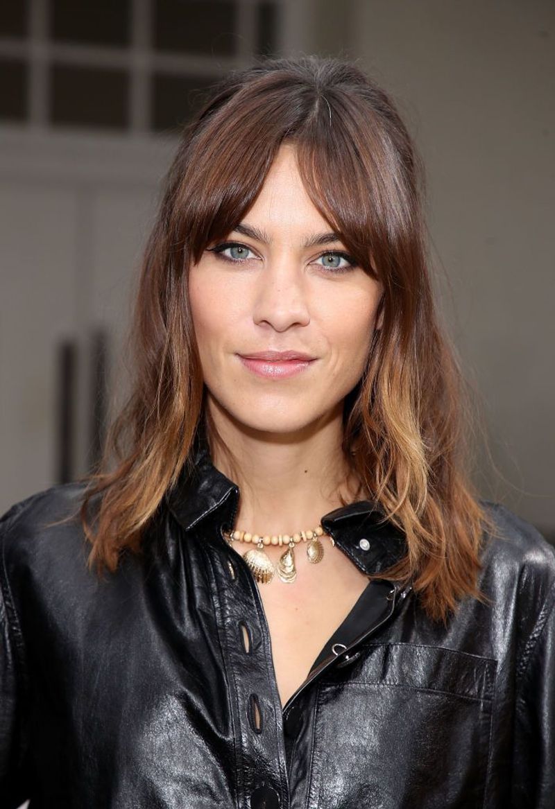 Middle-Parted Bangs on Diamond Faces