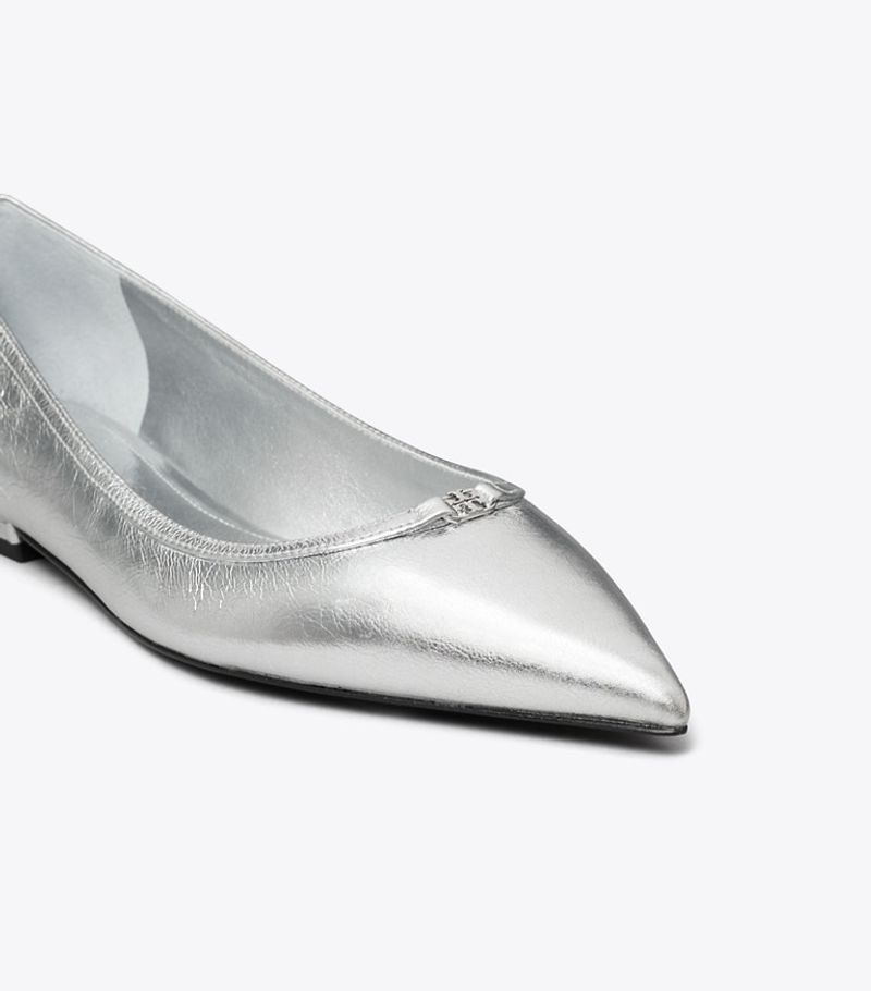 Metallic Pointed Flats