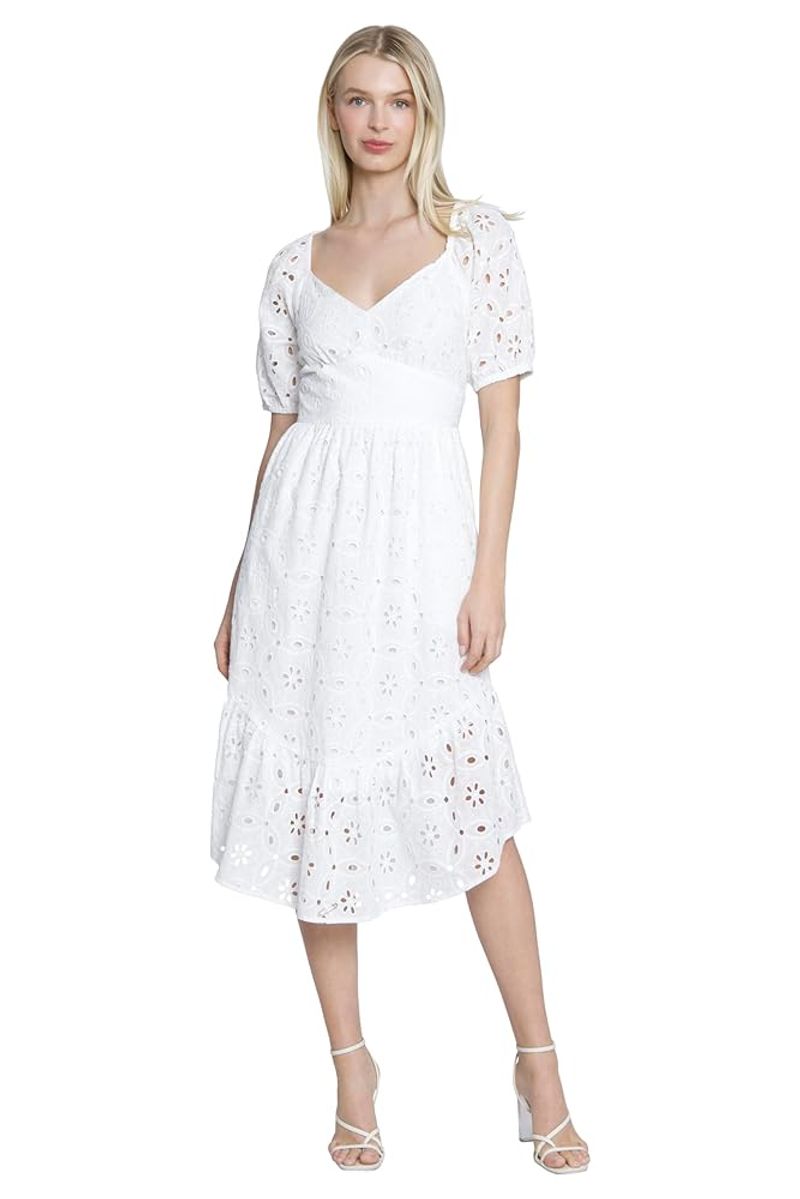 Eyelet Midi Dress