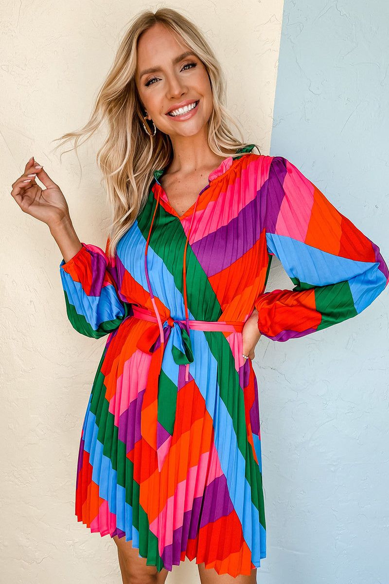 Colorful Pleated Dresses
