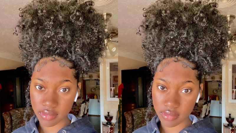 Pineapple Updo with Defined Curls