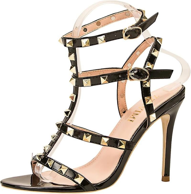 Studded Strappy Heels