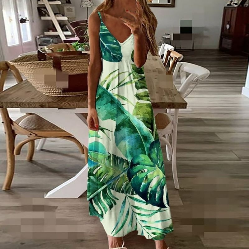Tropical Print Maxi For Vacation Vibes