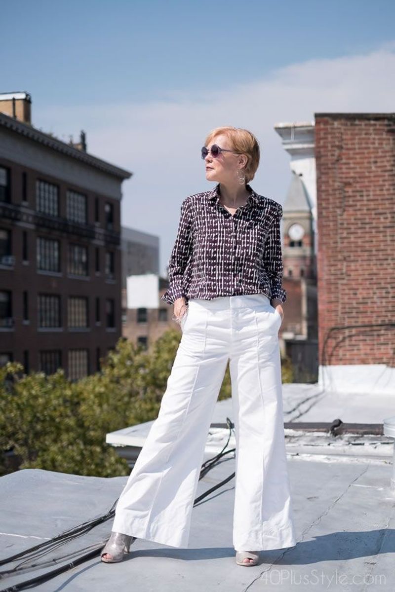 Sophisticated Palazzo Pants and Blouse