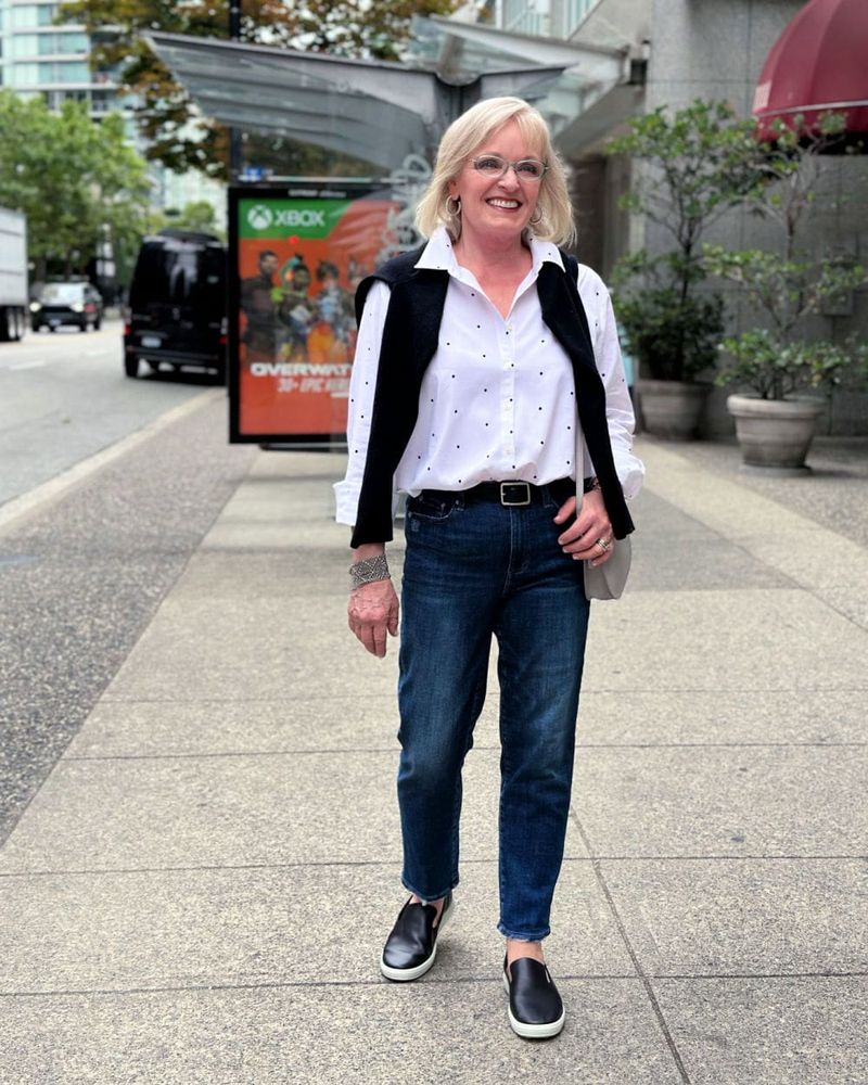 Classic White Shirt and Jeans