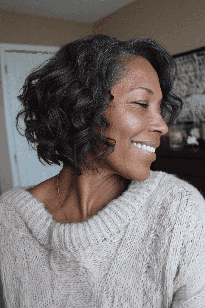 Corte em camadas com ondas suaves