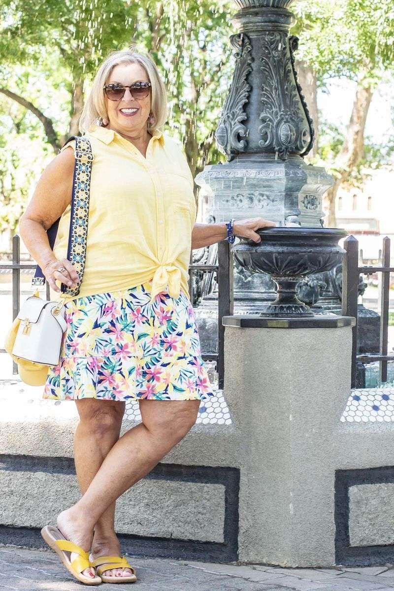Printed Skort and Simple Tank