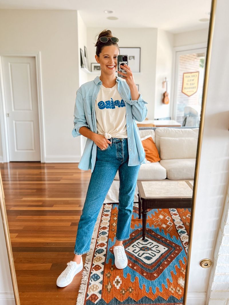 Relaxed Comfort with a Denim Shirt
