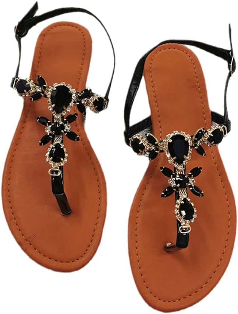 Jeweled Thong Sandals