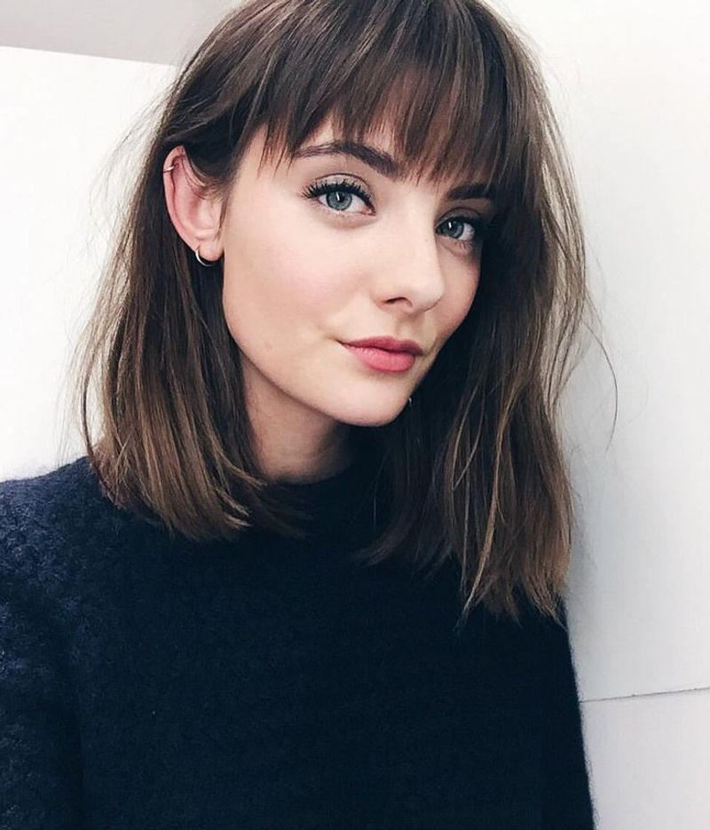 Blunt Lob with Bangs