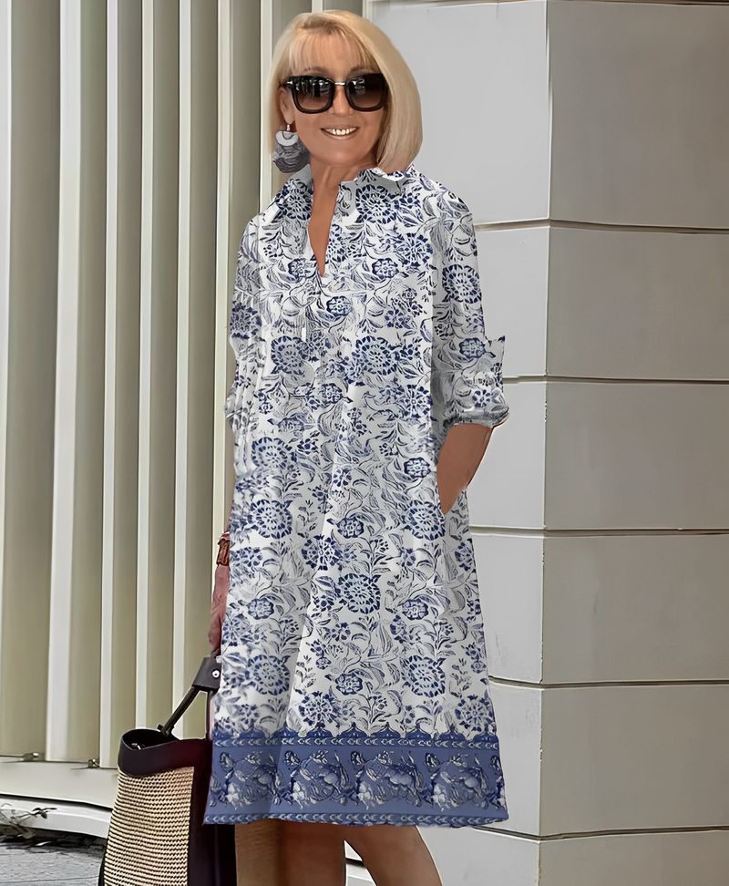 Patterned Shirt Dress